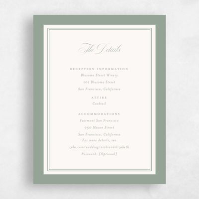 Sage, Green Wedding Enclosure - Topaz