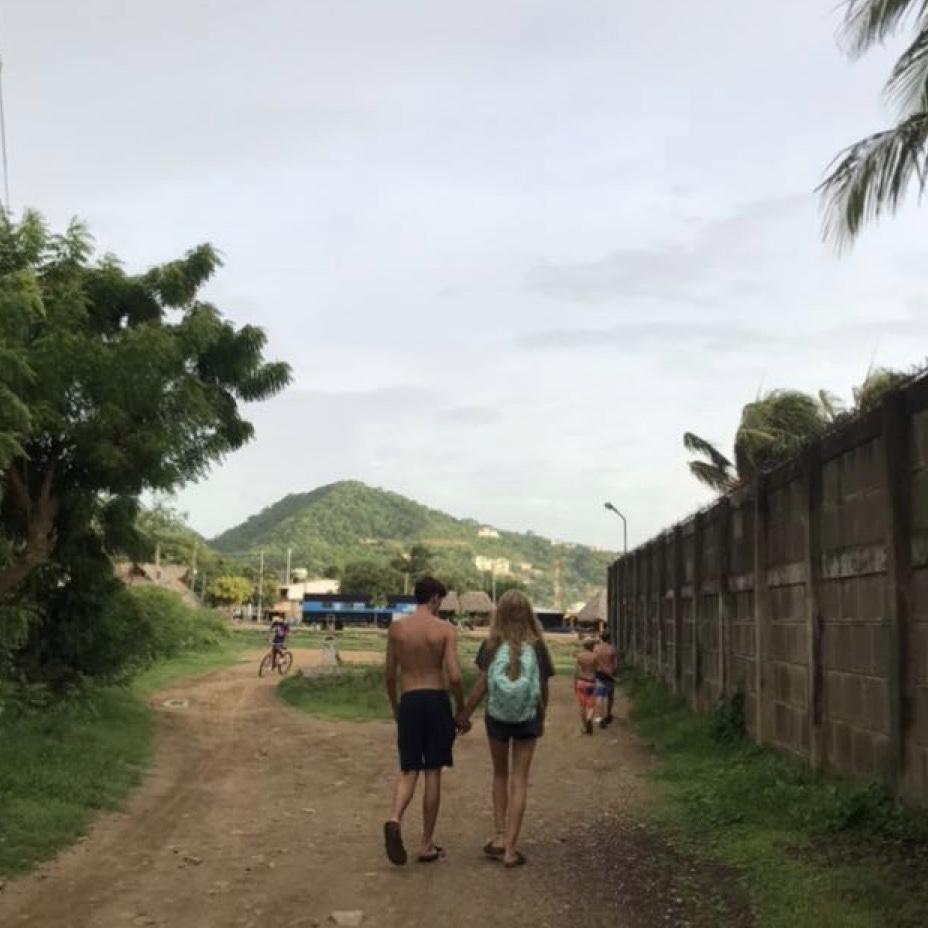 Walking into town together in Nicaragua