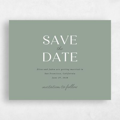 Sage, Green Wedding Save the Date - Hippley Landscape