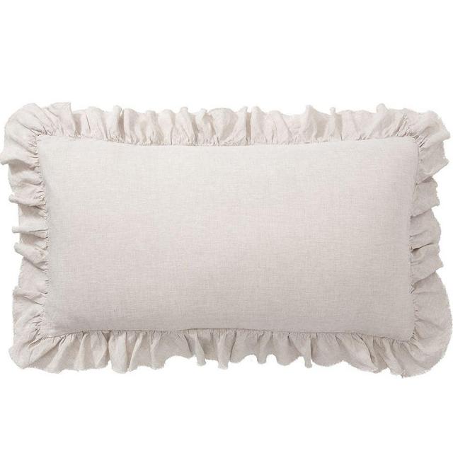 Flax Belgian Flax Linen Fringe Ruffle Sham, King