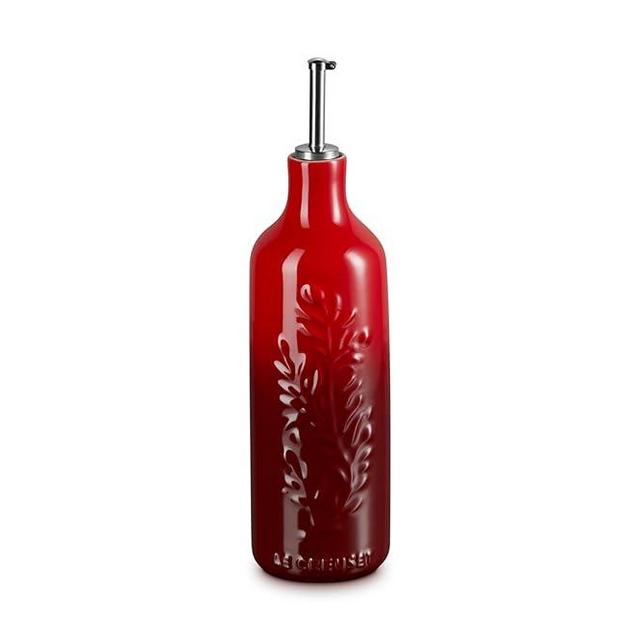Le Creuset Olive Branch Collection Stonewear Oil Cruet, 20 oz., Cerise