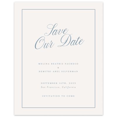 Storm Blue Wedding Digital Save the Date - Mabel Portrait