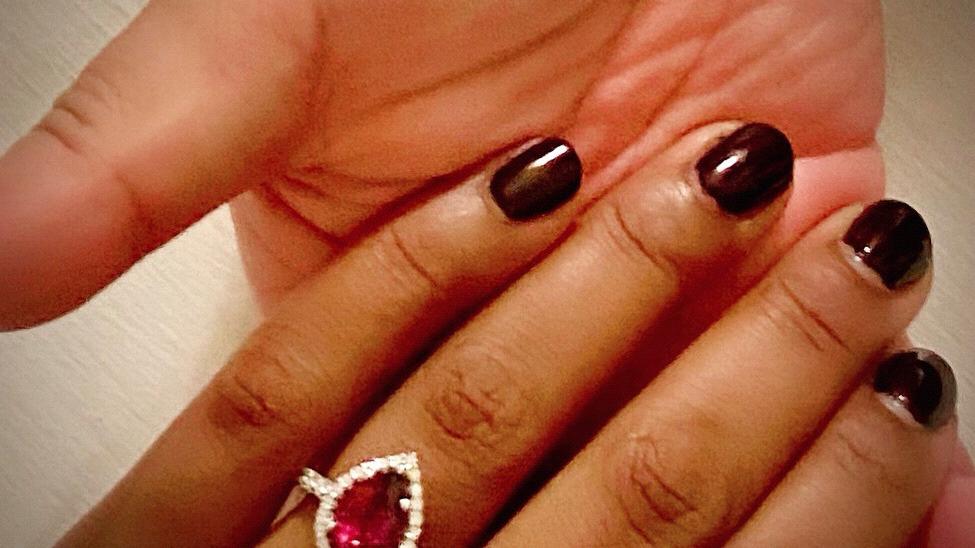 Celebrating the night we got engaged.