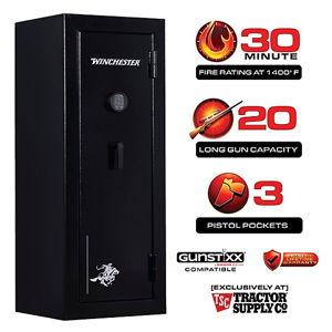 Winchester Safes 20 Long Gun 10.48 cu. ft. Electronic Lock Gun Safe, Black at Tractor Supply Co