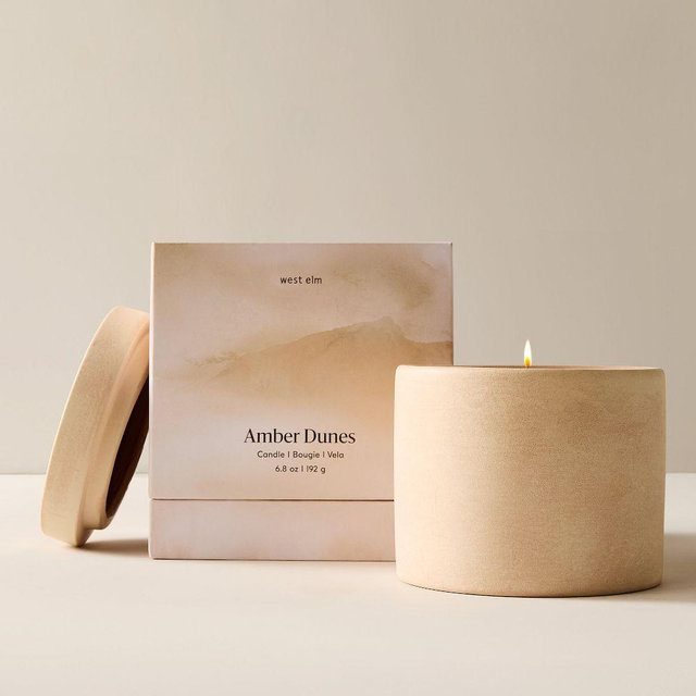 Terra Homescent Candle, Single Wick, Ceramic, Amber Dunes, 6.8 oz
