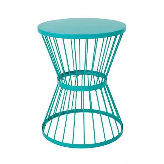 Lassen 21 in. Matte Teal Outdoor Side Table