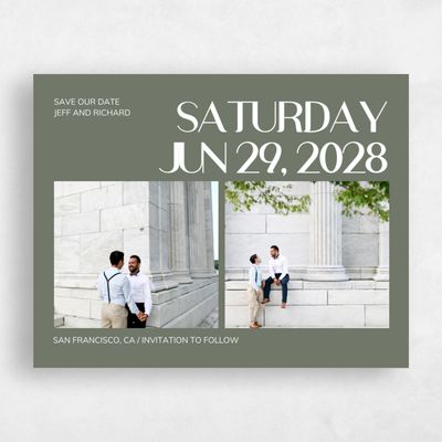 Dark Sage, Green Wedding Save the Date - Millsboro Multiphoto