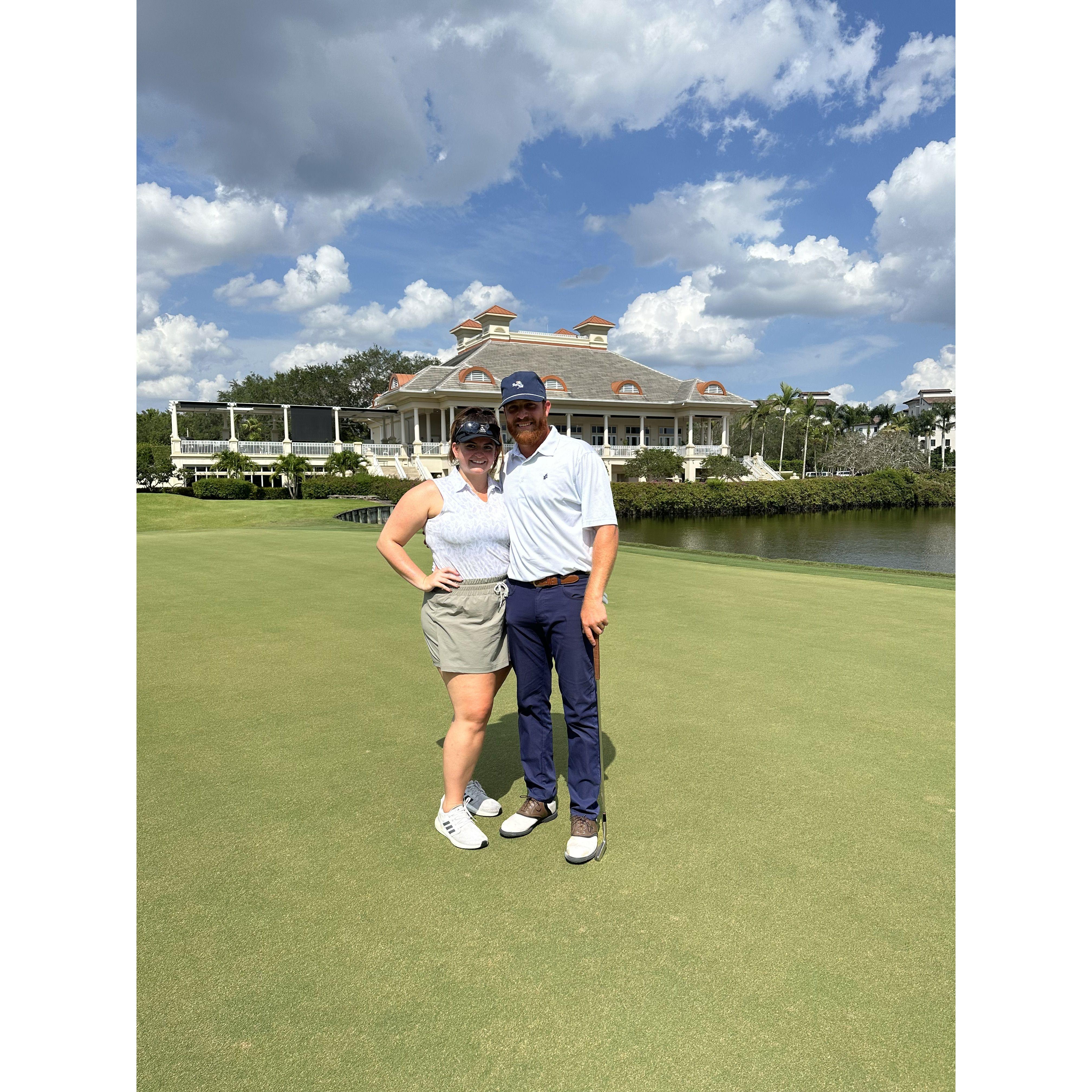 Alex did in fact, "teach Jen to golf"
