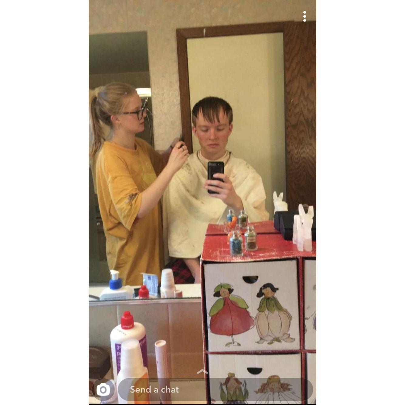 2020: First haircut! Took abour an hour with lots of stress