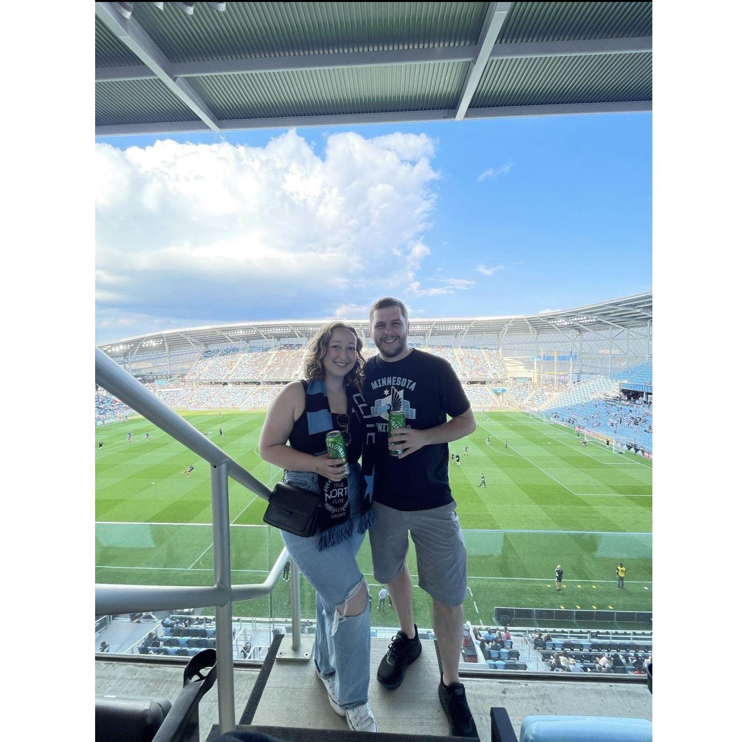 At a MN United soccer game