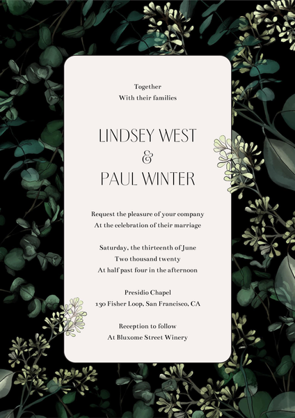 Terian Border | Black | Zola Wedding Invitations