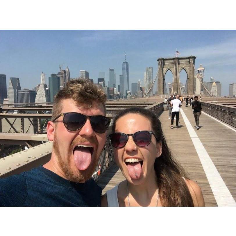 Being silly at the Brooklyn Bridge