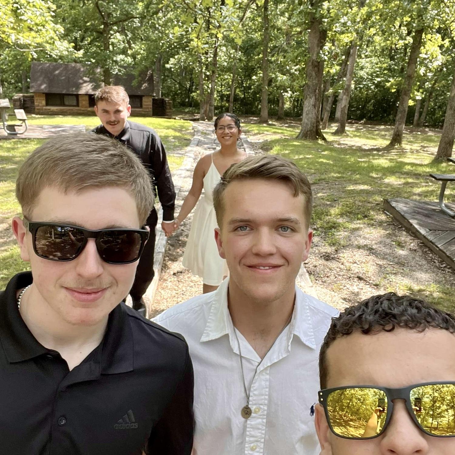 Friends and us 
Left to right: Joseph, David and Danny