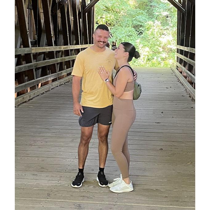 Dan proposed on Forbidden Drive. This is a section of Wissahickon Valley Park in which we frequently walk.