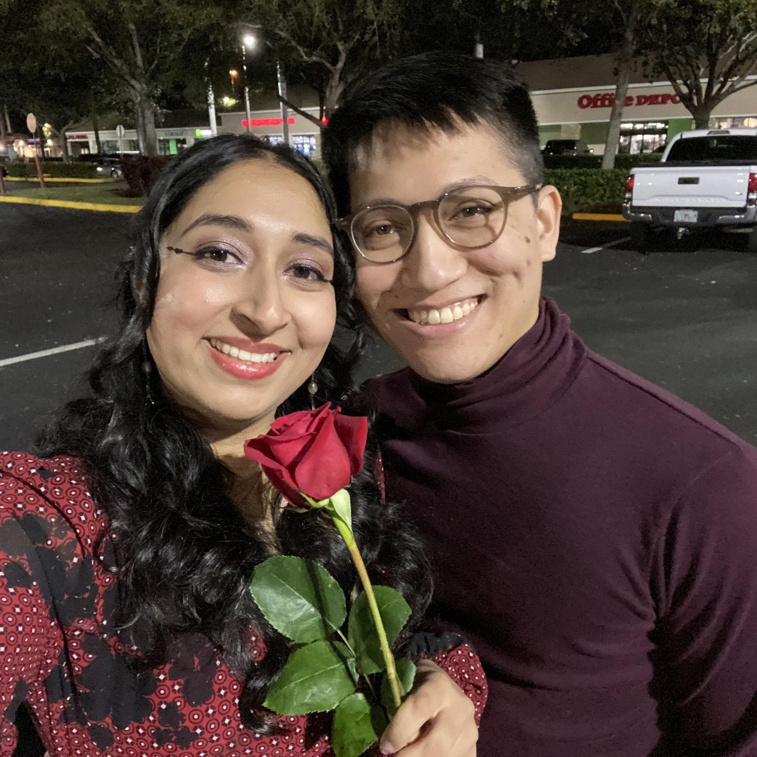 Valentine's Day ps the owner of the restaurant gave Sarvika this rose not me