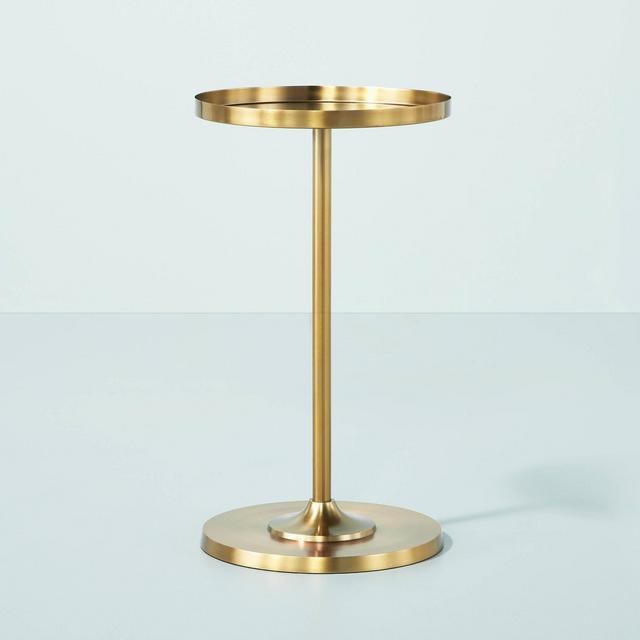 24" Round Metal Plant Stand Brass Finish - Hearth & Hand™ with Magnolia
