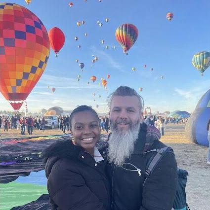 Soon after he put a ring on it, they attended Albuquerque's Balloon Fiesta, which coincided with an annular solar eclipse. The moon mostly covered the sun, leaving the moon with its own glowing ring!