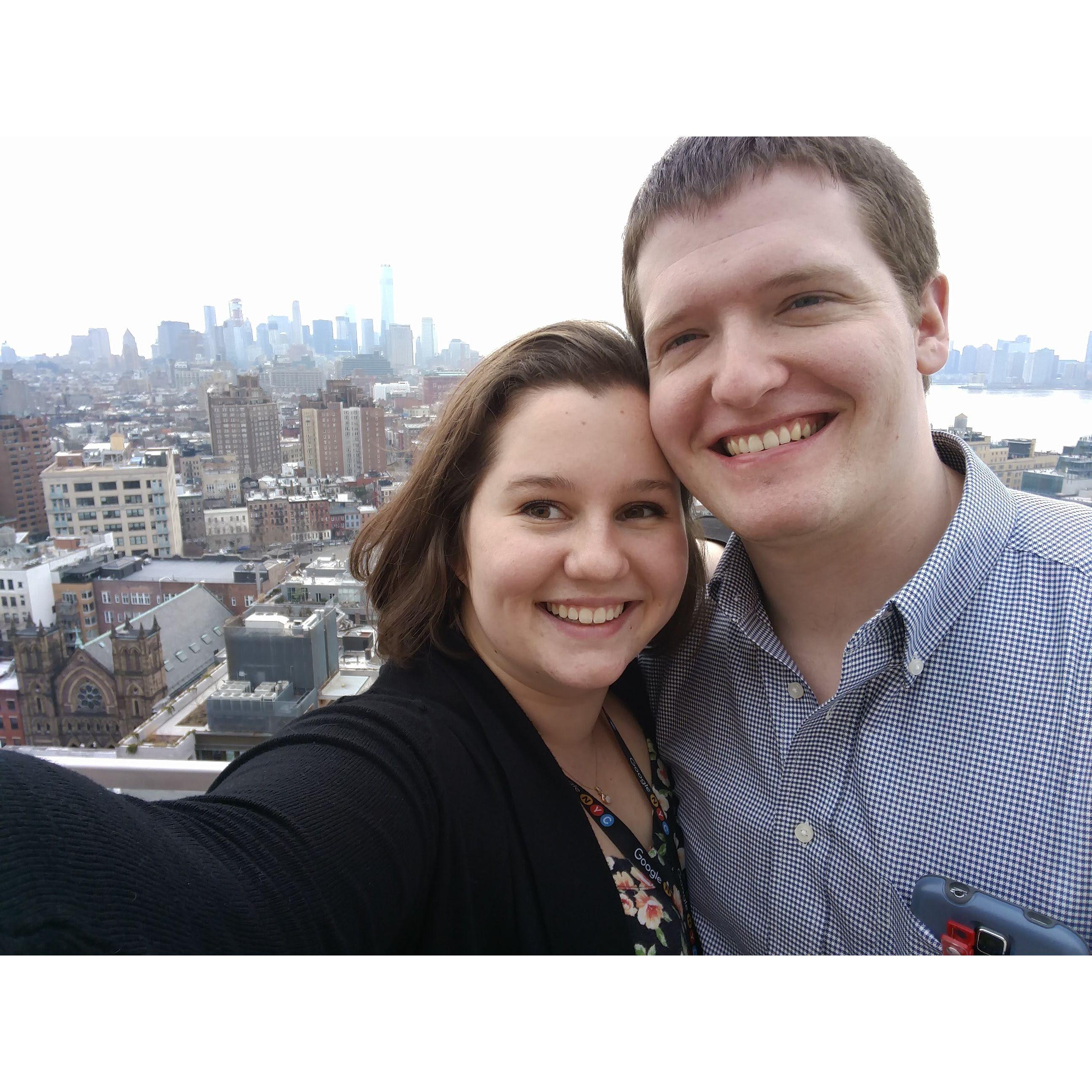 On the roof of the Google building where Jamiee worked, January 2016.