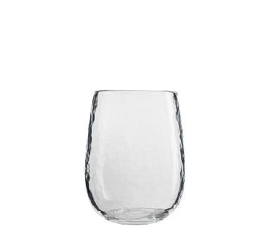 Pottery Barn Hammered Stemless Wine Glasses, Set of 4 - Clear