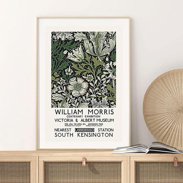 William Morris Poster William Morris Exhibition Poster William Morris Art Prints Victoria and Albert Exhibition Poster Flower Pattern Flower Poster Vintage Flower Art and Craft 16*24 Inch Unframed (A, 16*24 inch Unframed)