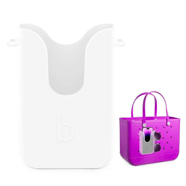 Silicone Phone Holder for Bogg Bags, Compatible Phone Case Attachment, Beach Tote Bag Accessory – Ideal Holder for Bogg & Similar Beach Bags (Transparent)