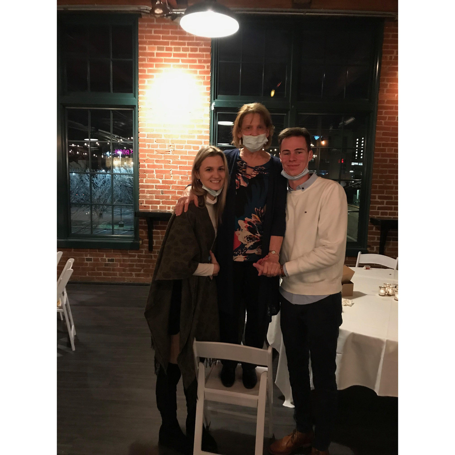 February 2021 - At Mike and Meg Stoecklin's Rehearsal Dinner with Nana