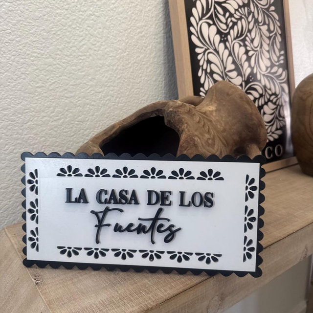 Custom Papel Picado Style Family Name Sign | Mexican Home Decor, Bienvenidos Personalized Wood Sign | Christmas gifts | regalos navideños