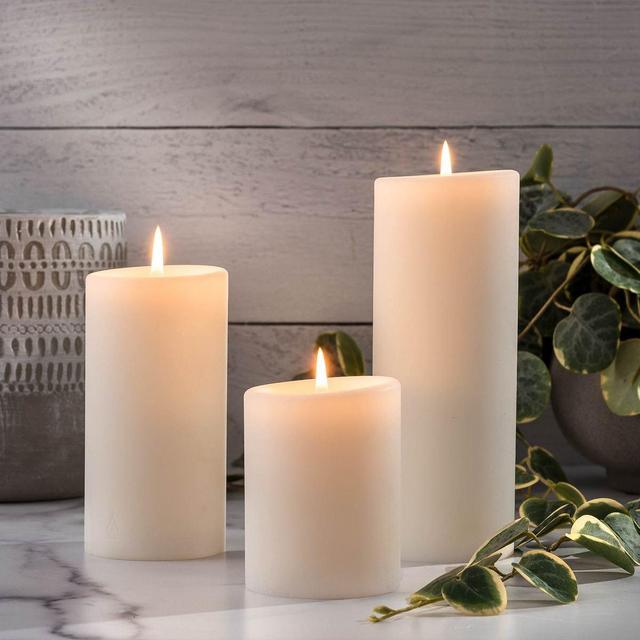 4 Lucid Natural Pillar Candles