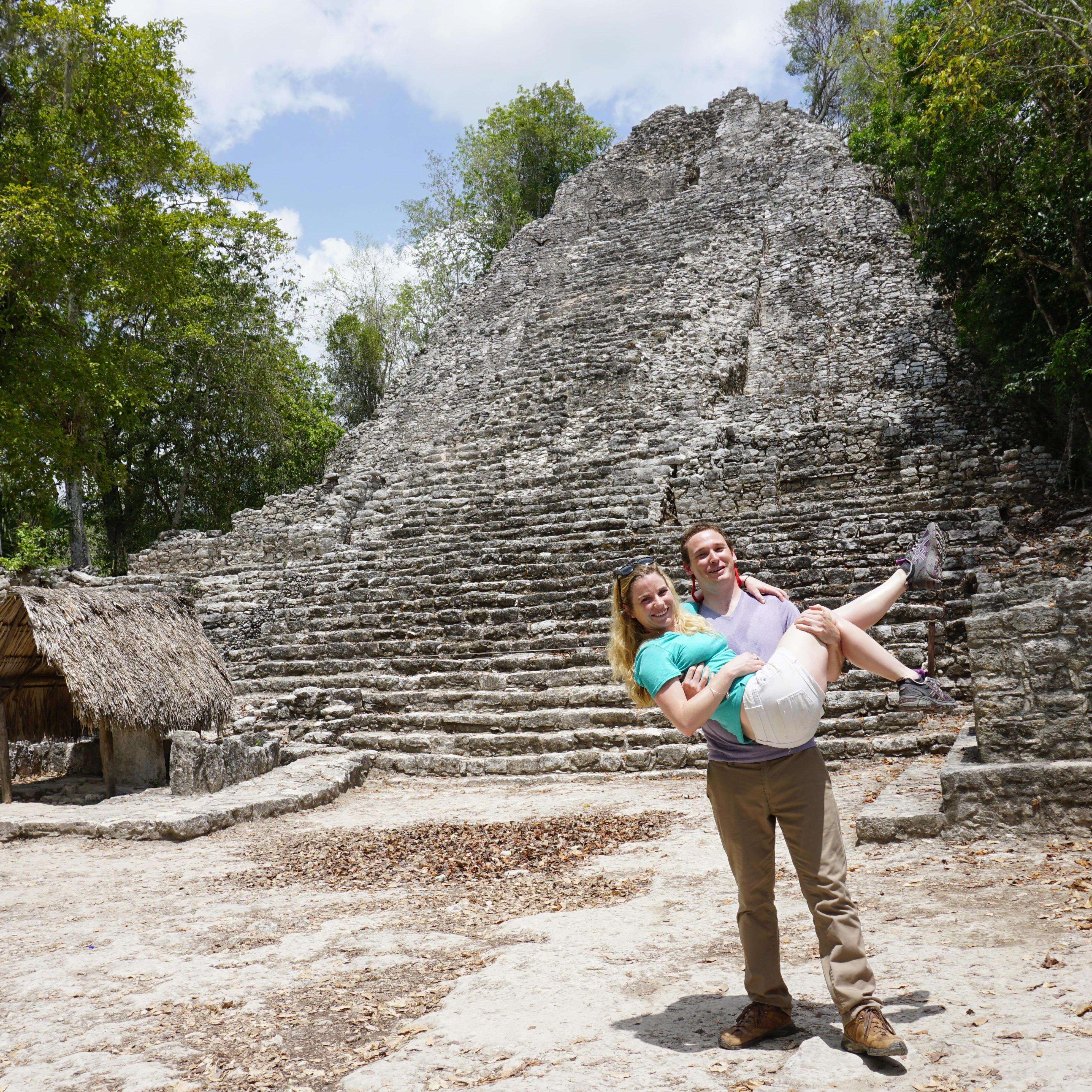 The smaller pyramid at the Coba Ruins, Mexico