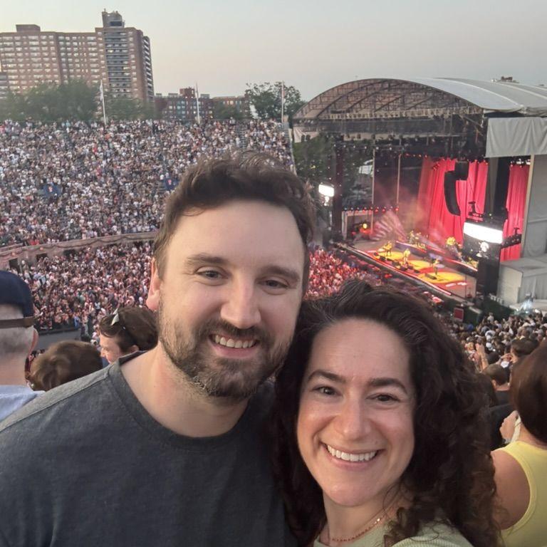 Us at the Mumford & Sons concert in Forest Hills, NY.