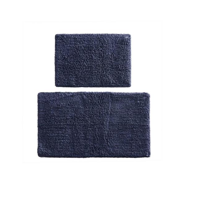 2pk Ritzy Cotton Solid Tufted Bath Rug Set Navy