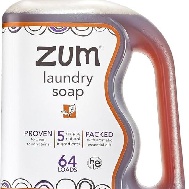 Indigo Wild Zum Clean Laundry Soap - Plant-Based Liquid Laundry Soap - Contains Baking Soda, Essential Oils & Saponified Coconut Oil - Amber - 64 fl oz