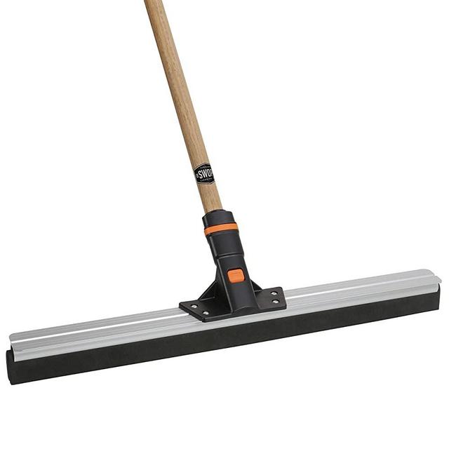 24" SWOPT Floor Squeegee – 60" Comfort Grip Wooden Handle – EVA Foam Comfort Grip for Control & Efficiency – Handle Interchangeable with Other SWOPT Cleaning Heads – Durable & Flexible – Safe for Smooth & Textured Surfaces