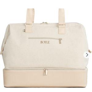 BÉIS 'The Weekender' in Beige; Personalized, Front, BOYLE, Galter, Camel - Beige Travel Bag & Overnight Bags