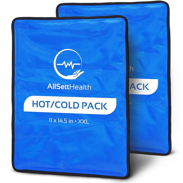 Reusable Ice Packs for Injuries Reusable | 11" x 14.5" - 2 Pack XL | Hot & Cold Pack | Large Ice Pack for Back Pain Relief, Flexible When Frozen | Cold Compress for Back, Knee, and Shoulder Injuries