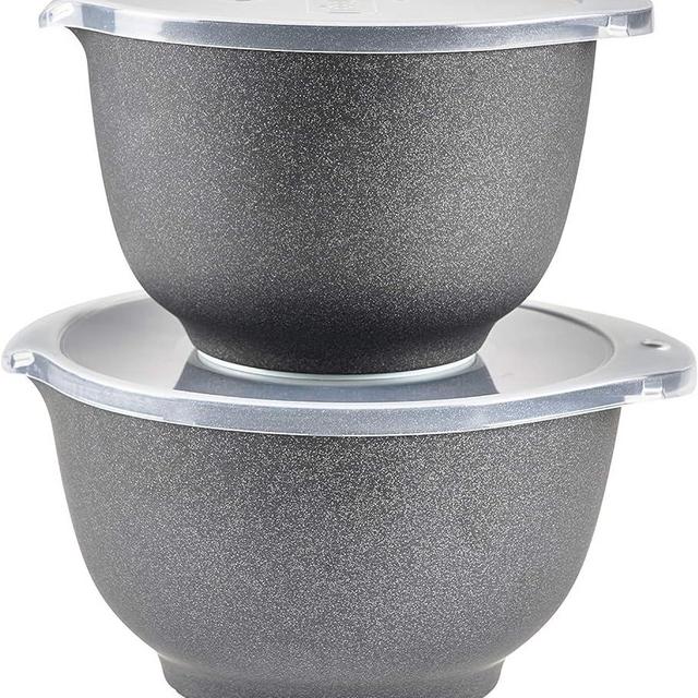 Rosti Precision Craft Mixing Bowl Set 2 Pcs Elevate Your Culinary Experience Stylish Nesting Bowls for Effortless Cooking and Baking- (Pebble Black)