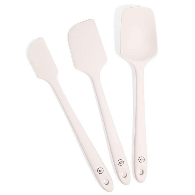 The Silicone Kitchen 3-Piece Silicone Spatula Set (Spatula, Skinny Spatula, Spoonula in Designer White)