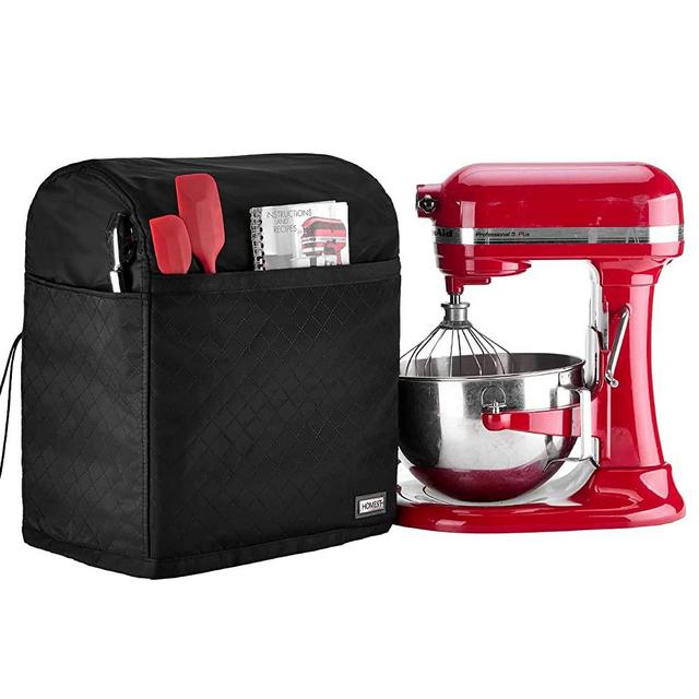 HOMEST Stand Mixer Dust Cover, Storage Bag with Pockets Compatible with KitchenAid Tilt Head & Bowl Lift Models (Black, Fit for Bowl Lift 5-8 Quart) (Patent Design)