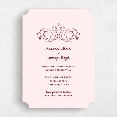 Pink Ticket Wedding Invitation - Somero Classic