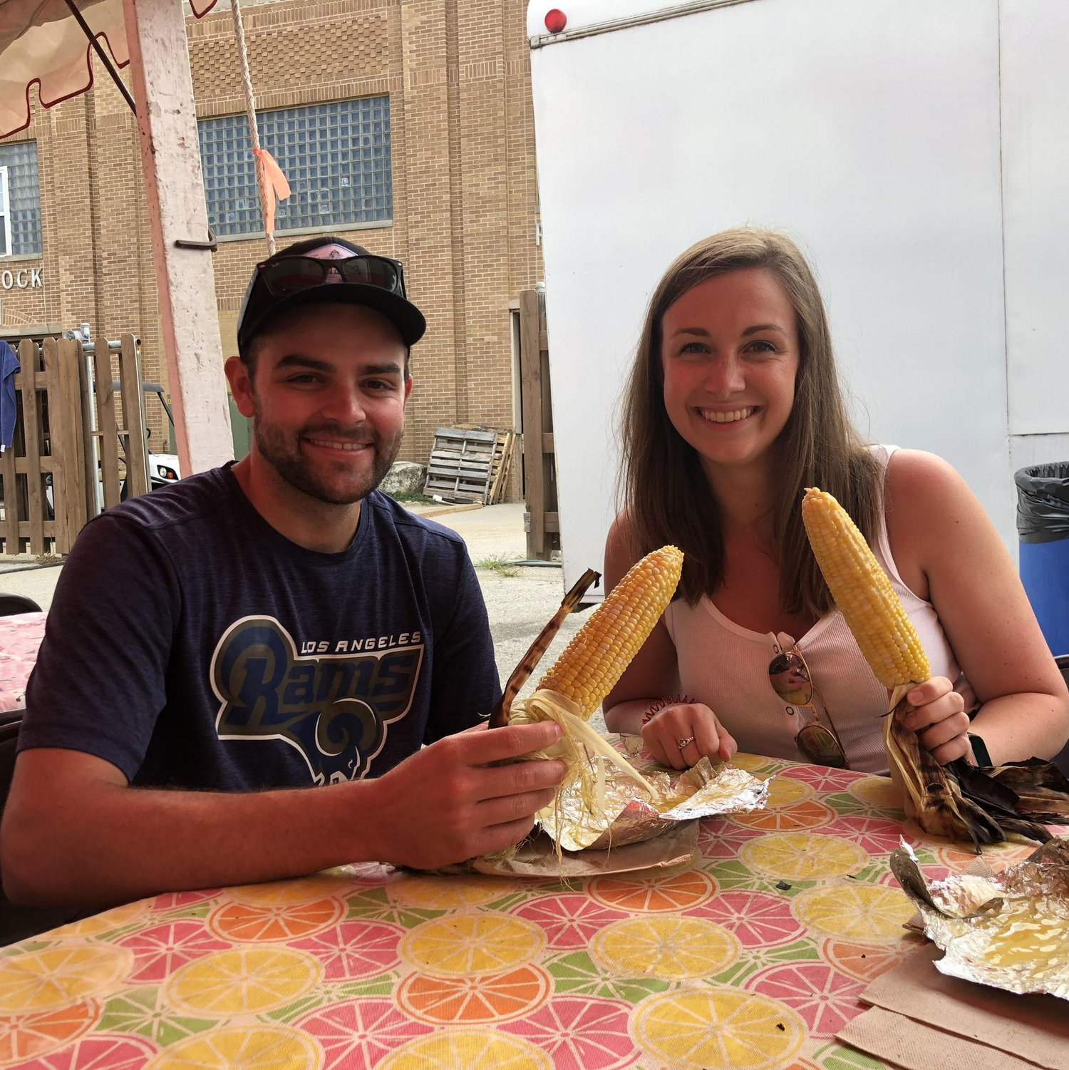 Introducing Ryan to the delicacy that is farm-fresh Indiana corn