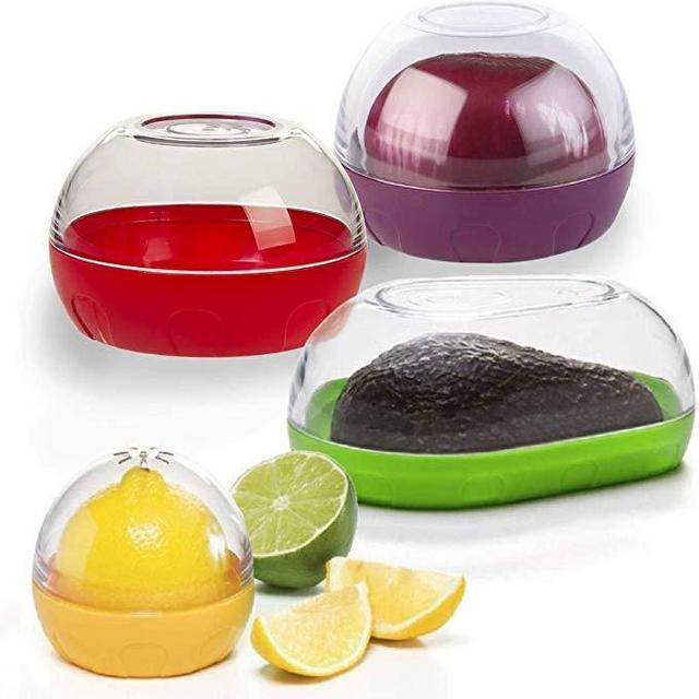Happy Sales HSVK4, Onion, Tomato, Citrus, and Avocado Keeper 4-piece Bundle. BPA FREE