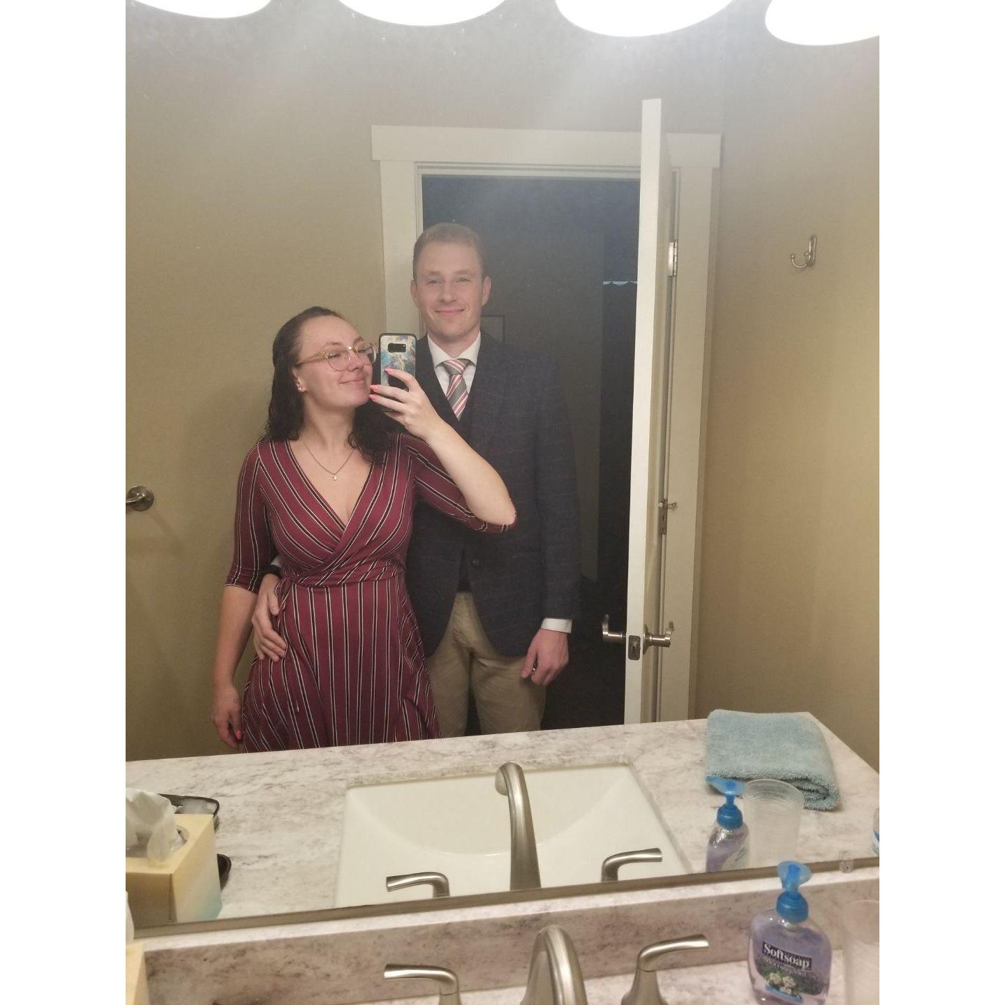 This is the first fancy date! We went to the yacht club!