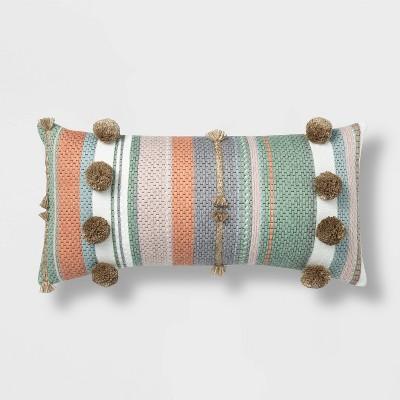 Lumbar Outdoor Throw Pillow Pink/Blue/Gray - Opalhouse™