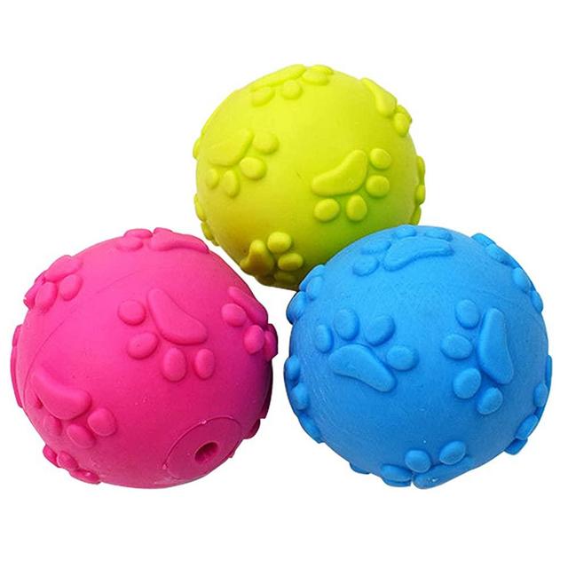 Nlmskzzy Dog Squeaky Balls ，Dog Balls Tug and Fetch Toys for Small Medium Large Dogs Squeaky Toy Balls 3 Pcs