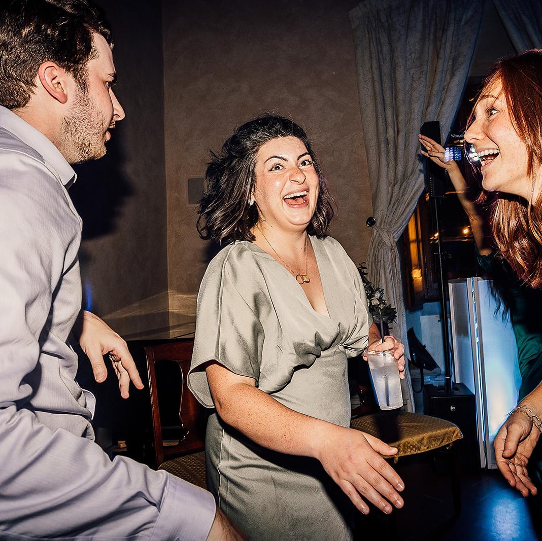 Dancing like maniacs at Rose and Adam’s wedding