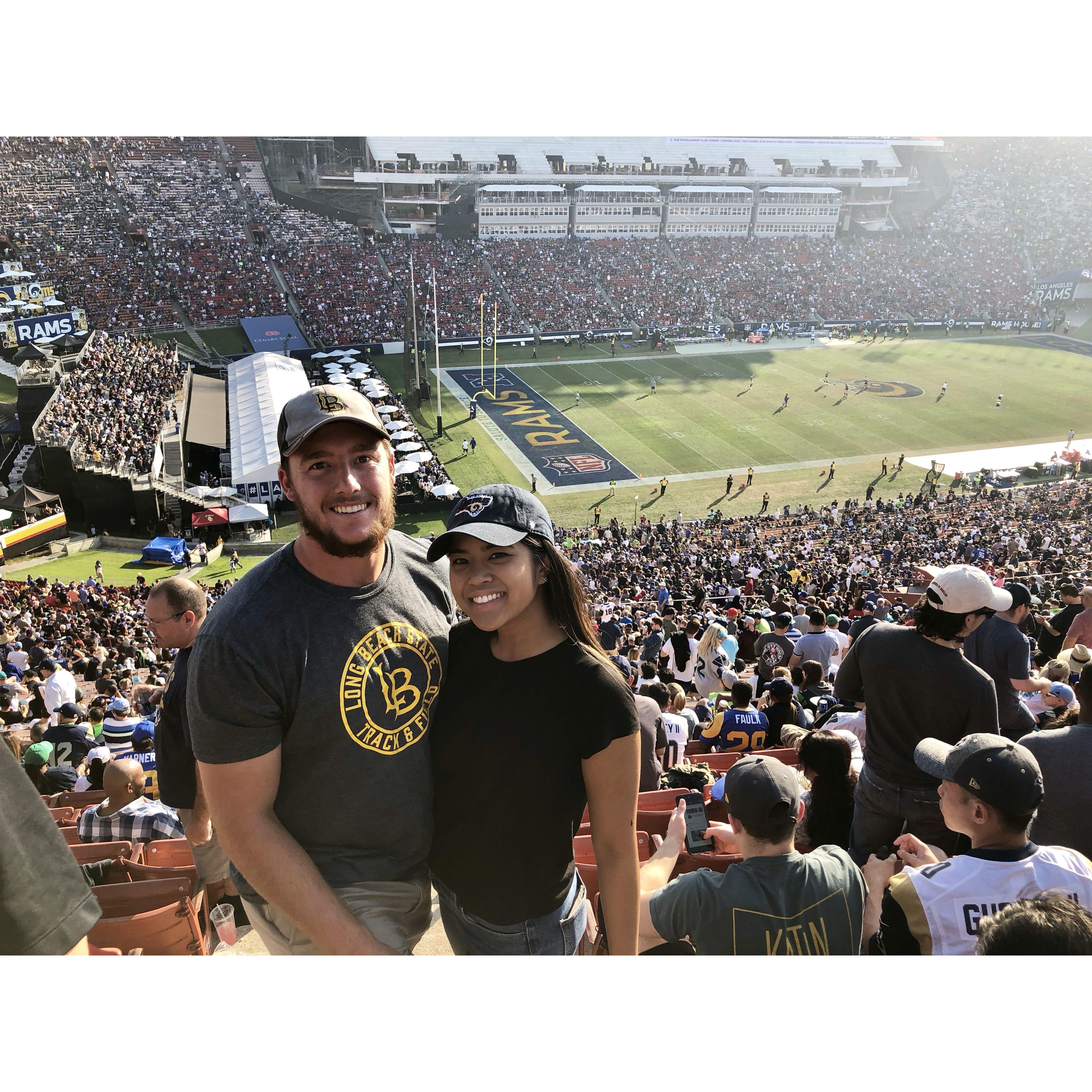 Charlie's first football game.