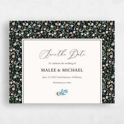Black Wedding Save the Date - Ariella Landscape