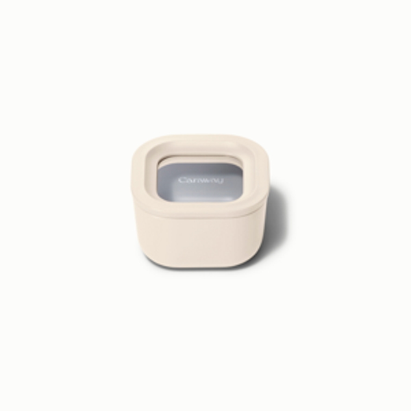 Mini Square Container | Ceramic-Coated Glass Storage | Caraway