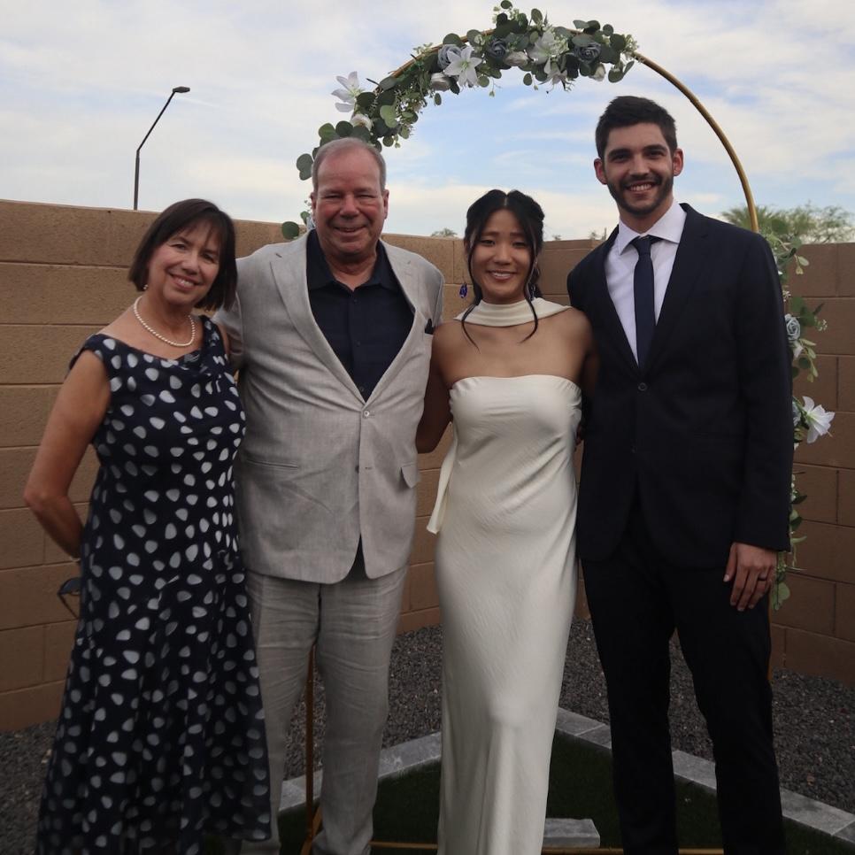 Mother (Karen) and father (Kim) of the bride