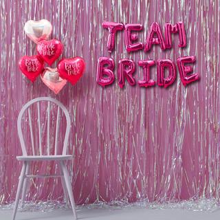 7-Piece Team Bride Balloon Bunting, Bride Tribe Ballons, & Foil Curtain Set